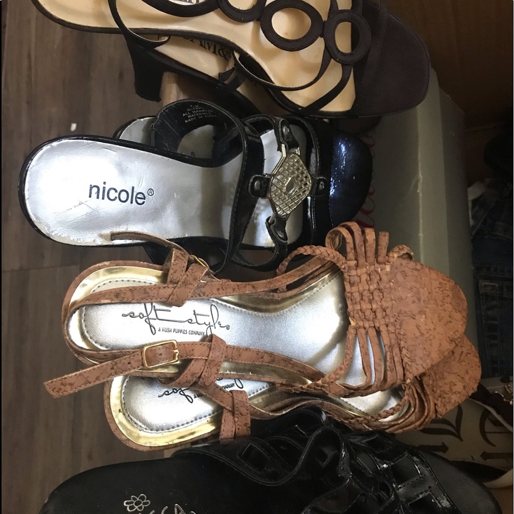 7 pairs of different shoes different brands